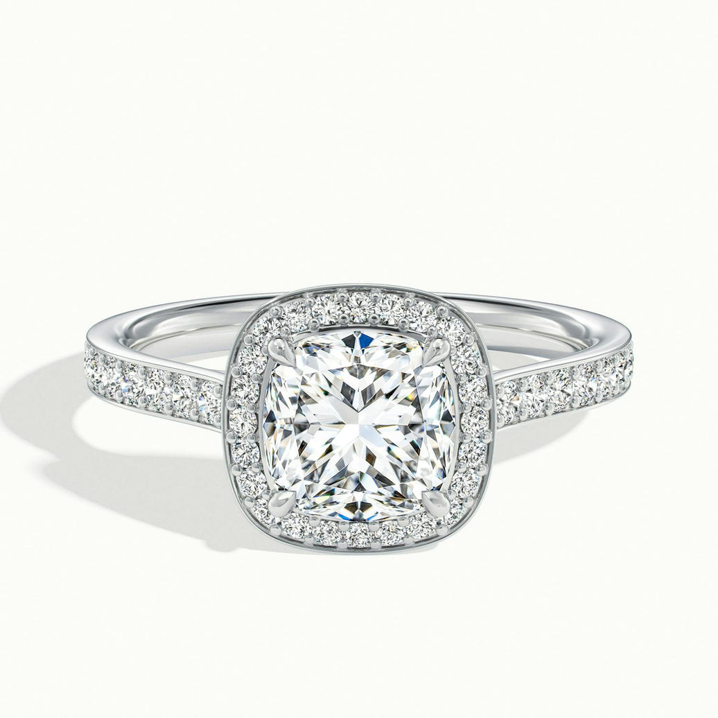 Novaria Cushion Pavé Halo Engagement Ring