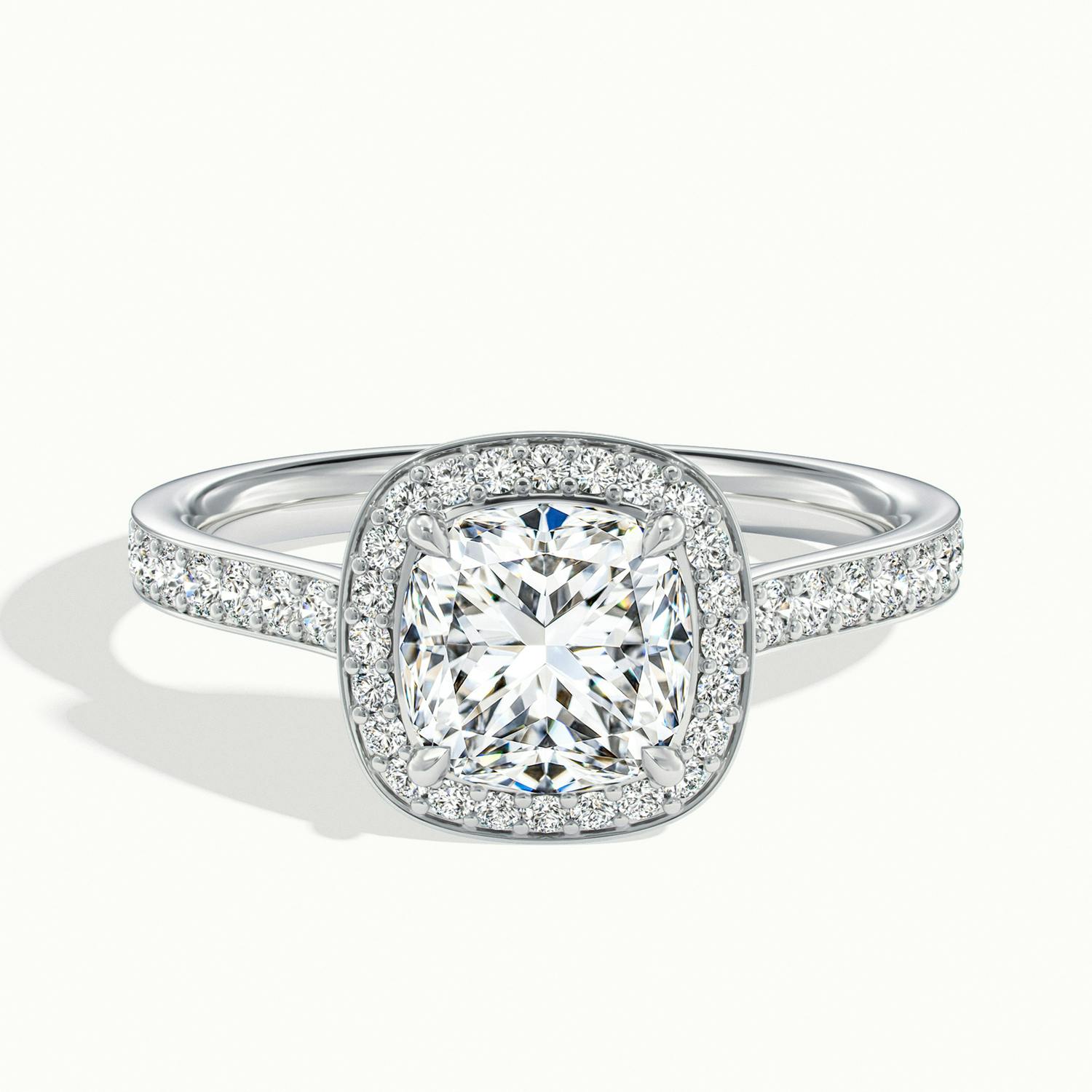 Novaria Cushion Pavé Halo Engagement Ring