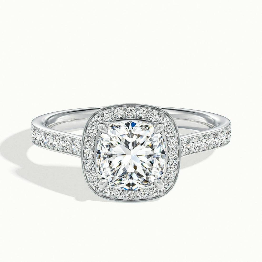 Novaria Cushion Pavé Halo Engagement Ring