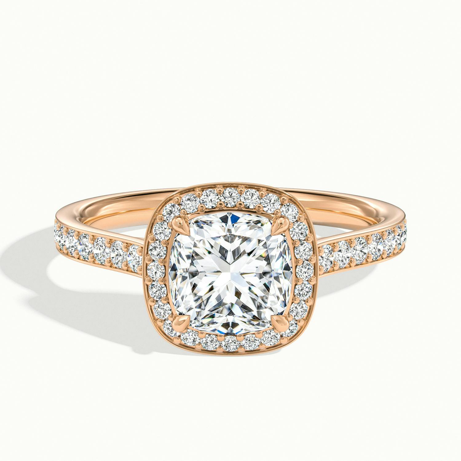 Novaria Cushion Pavé Halo Engagement Ring