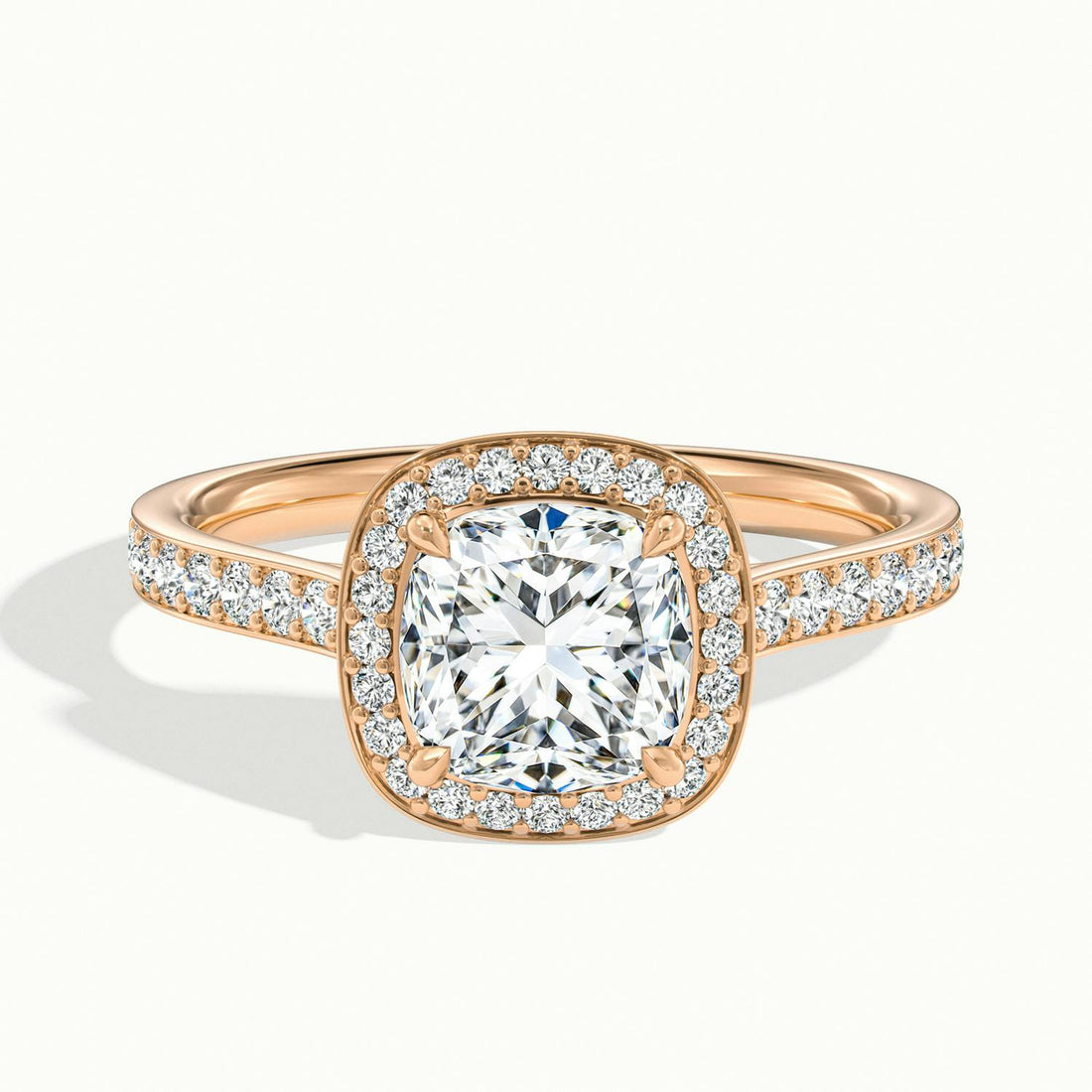 Novaria Cushion Pavé Halo Engagement Ring