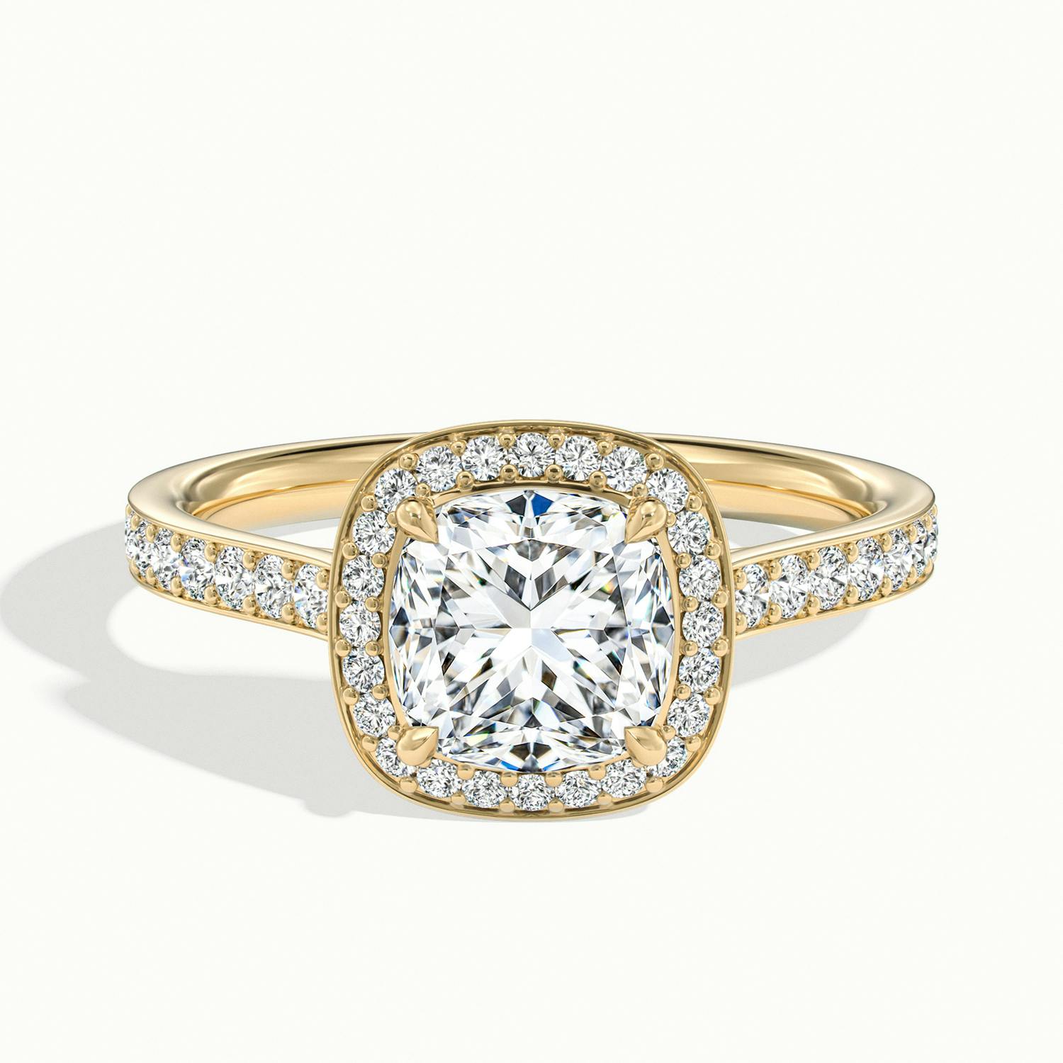Novaria Cushion Pavé Halo Engagement Ring