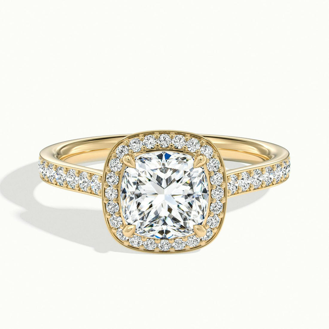 Novaria Cushion Pavé Halo Engagement Ring