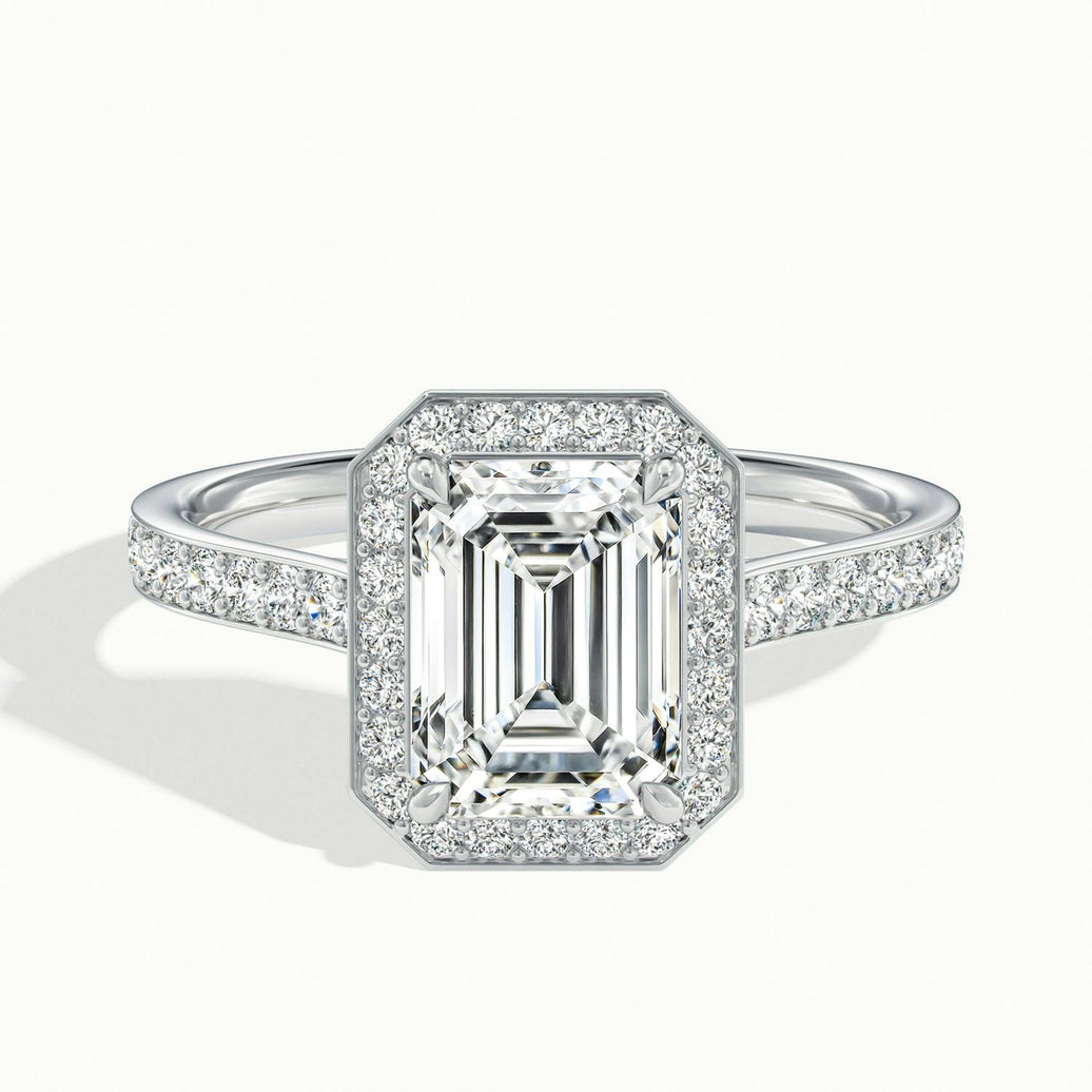 Novaria Emerald Pavé Halo Engagement Ring