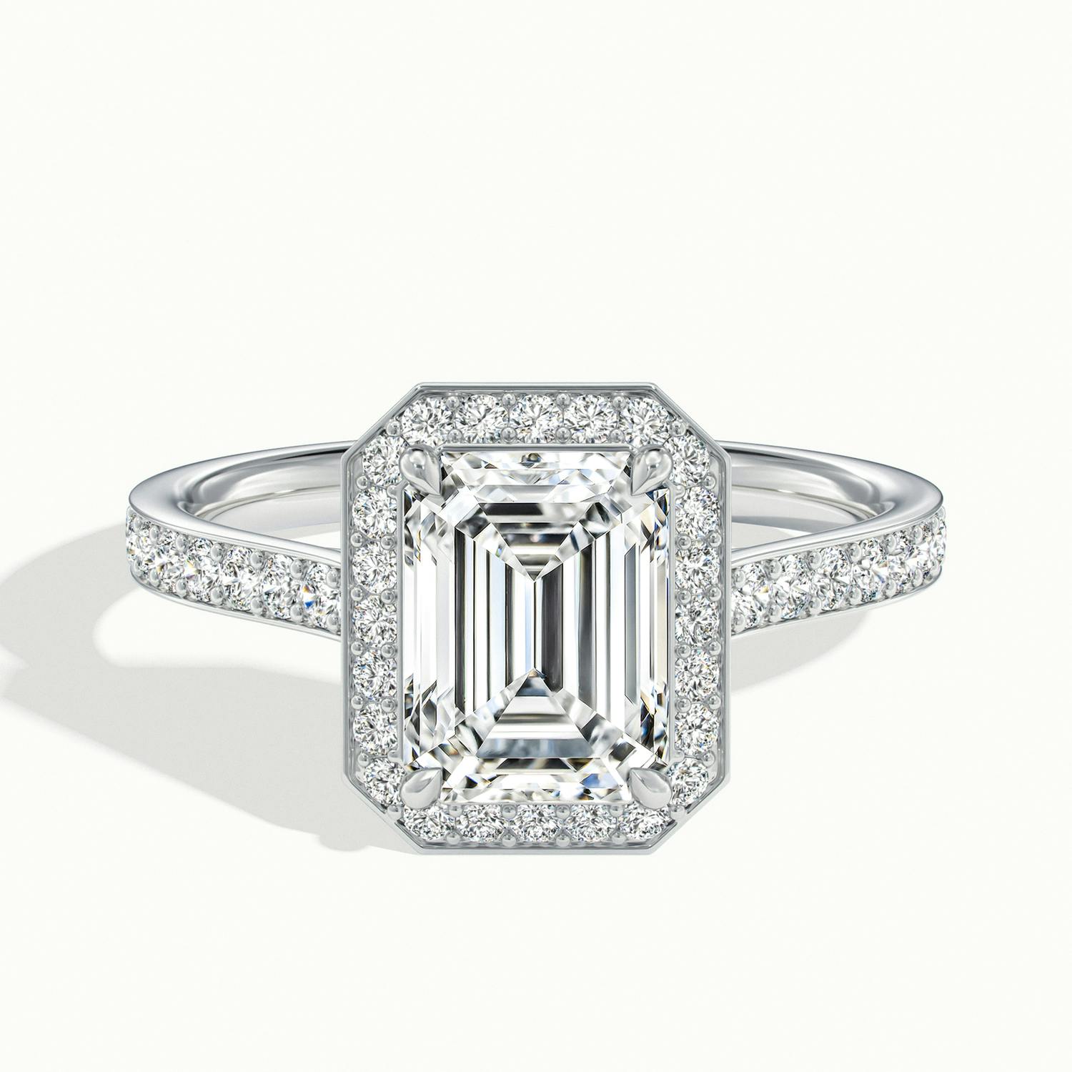 Novaria Emerald Pavé Halo Engagement Ring