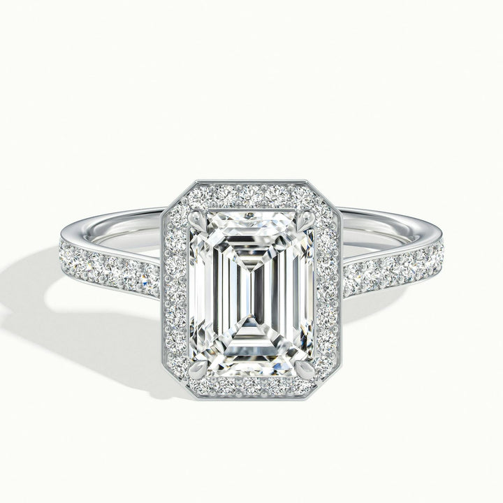 Novaria Emerald Pavé Halo Engagement Ring
