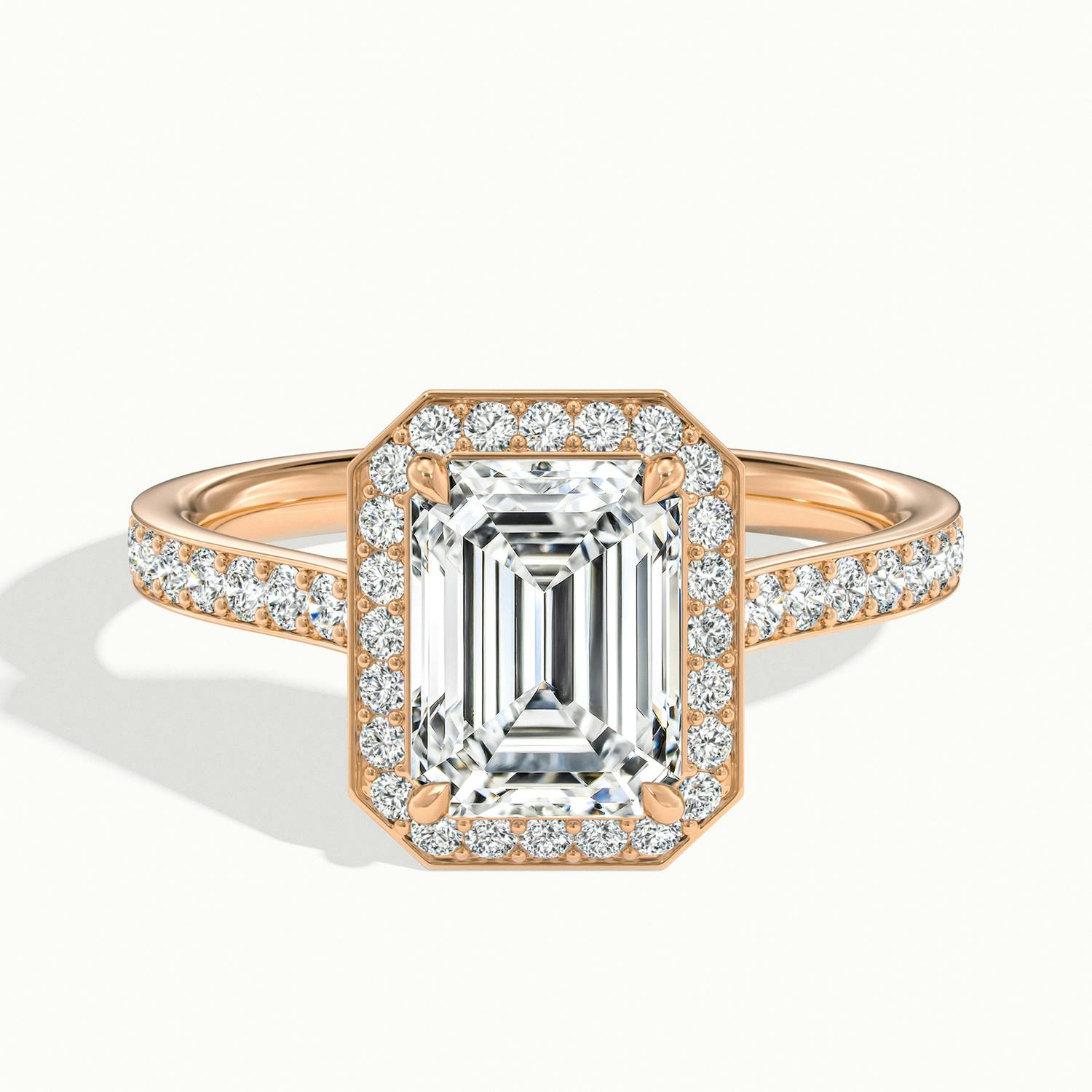 Novaria Emerald Pavé Halo Engagement Ring