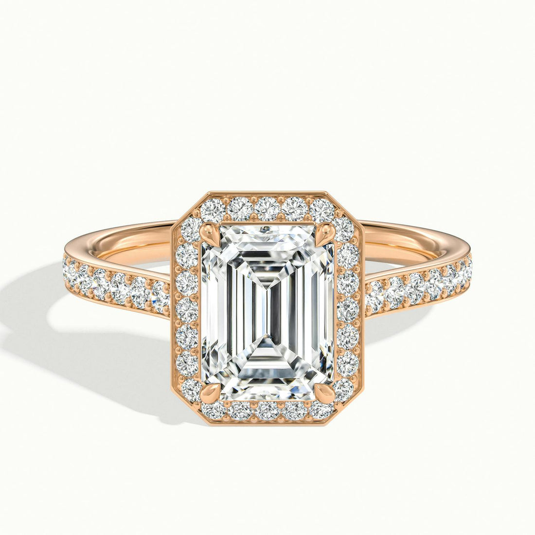 Novaria Emerald Pavé Halo Engagement Ring