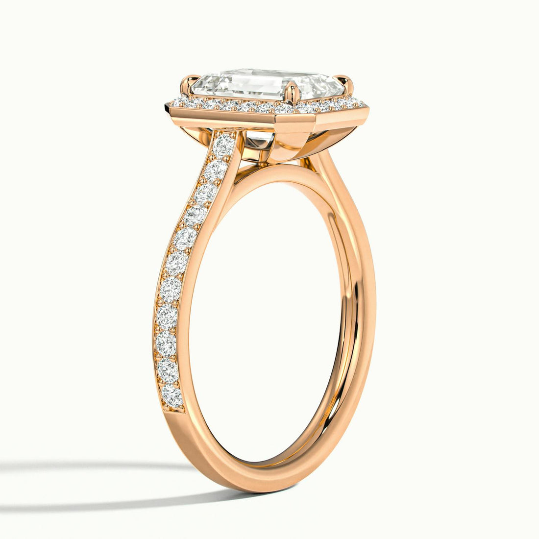 Novaria Emerald Pavé Halo Engagement Ring