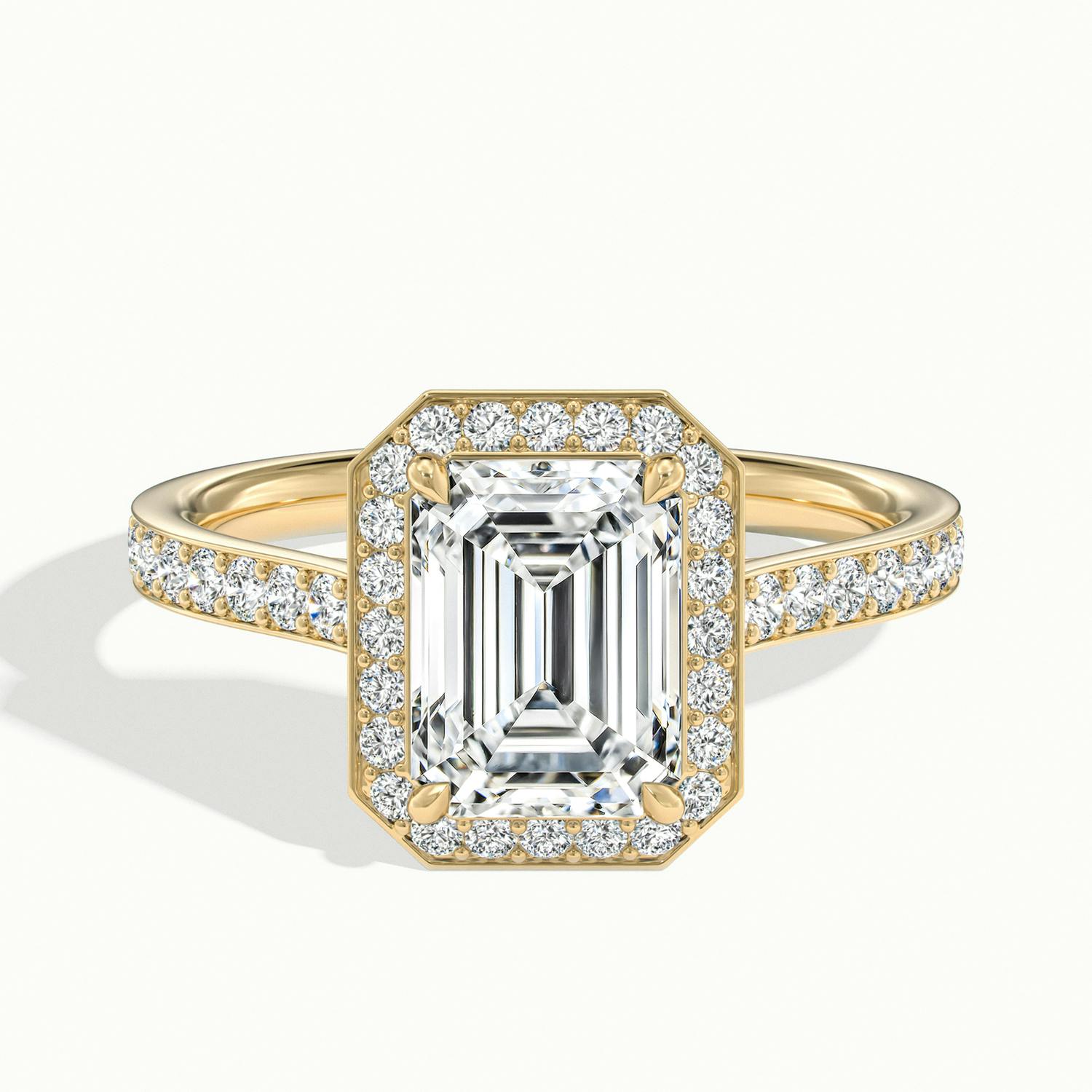 Novaria Emerald Pavé Halo Engagement Ring
