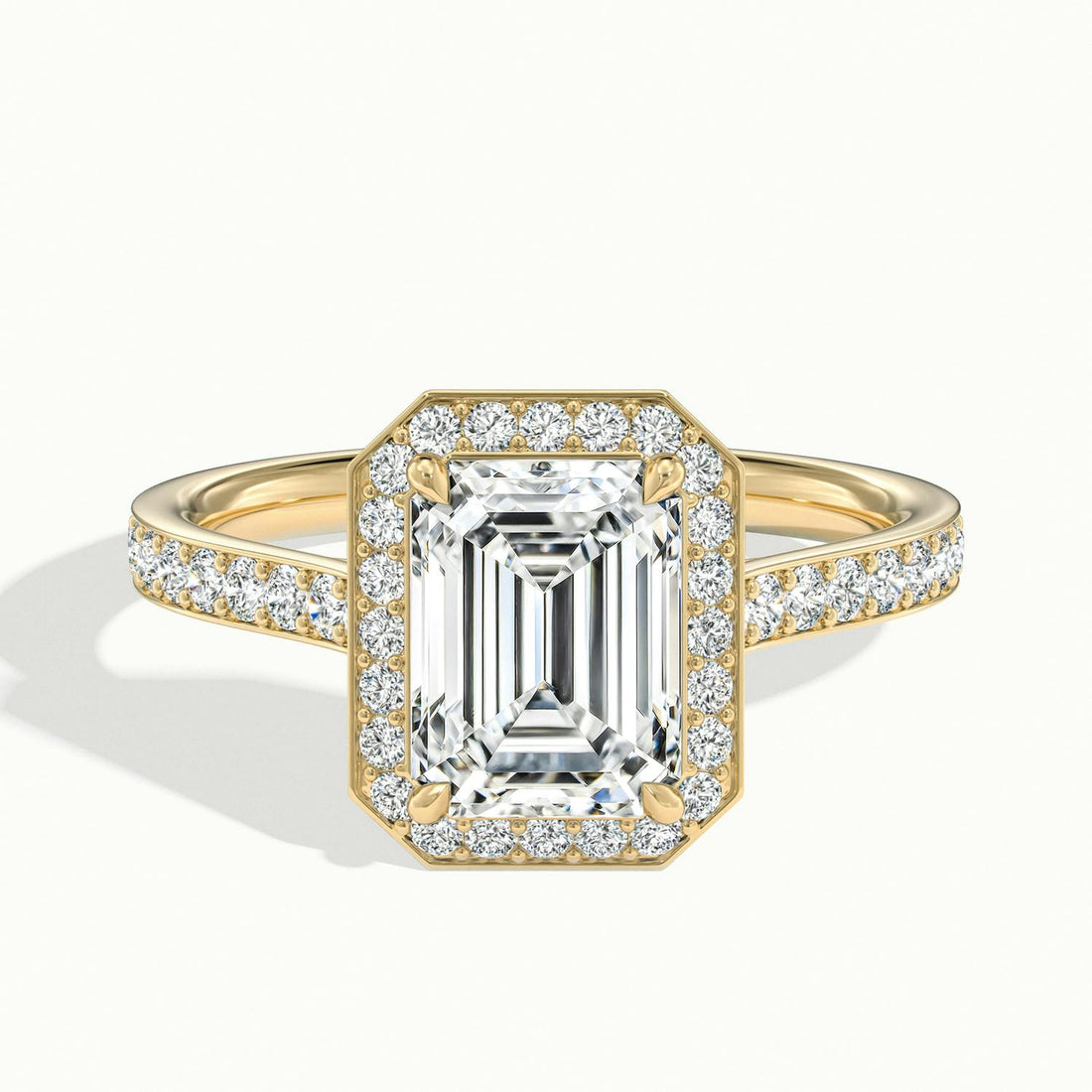 Novaria Emerald Pavé Halo Engagement Ring
