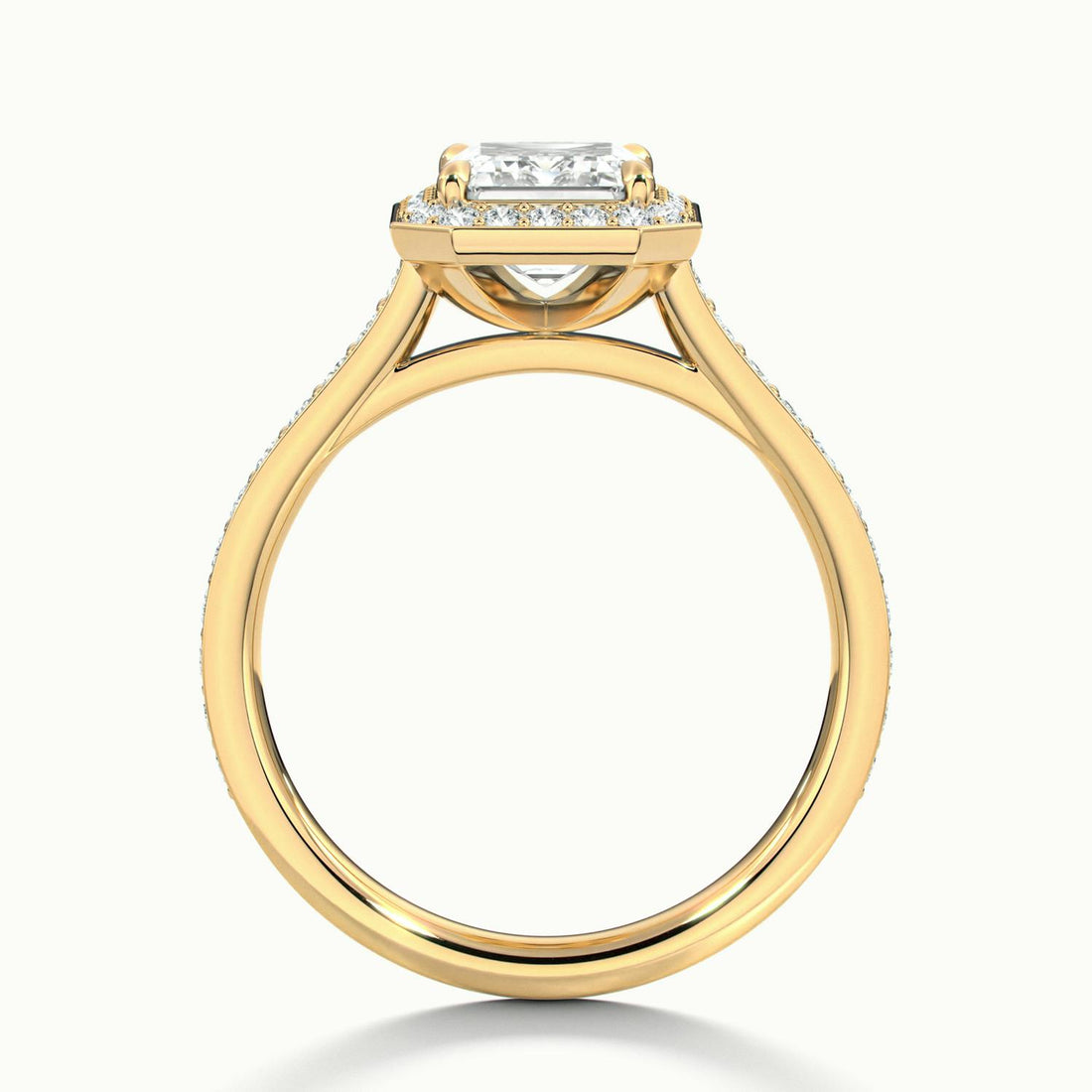 Novaria Emerald Pavé Halo Engagement Ring