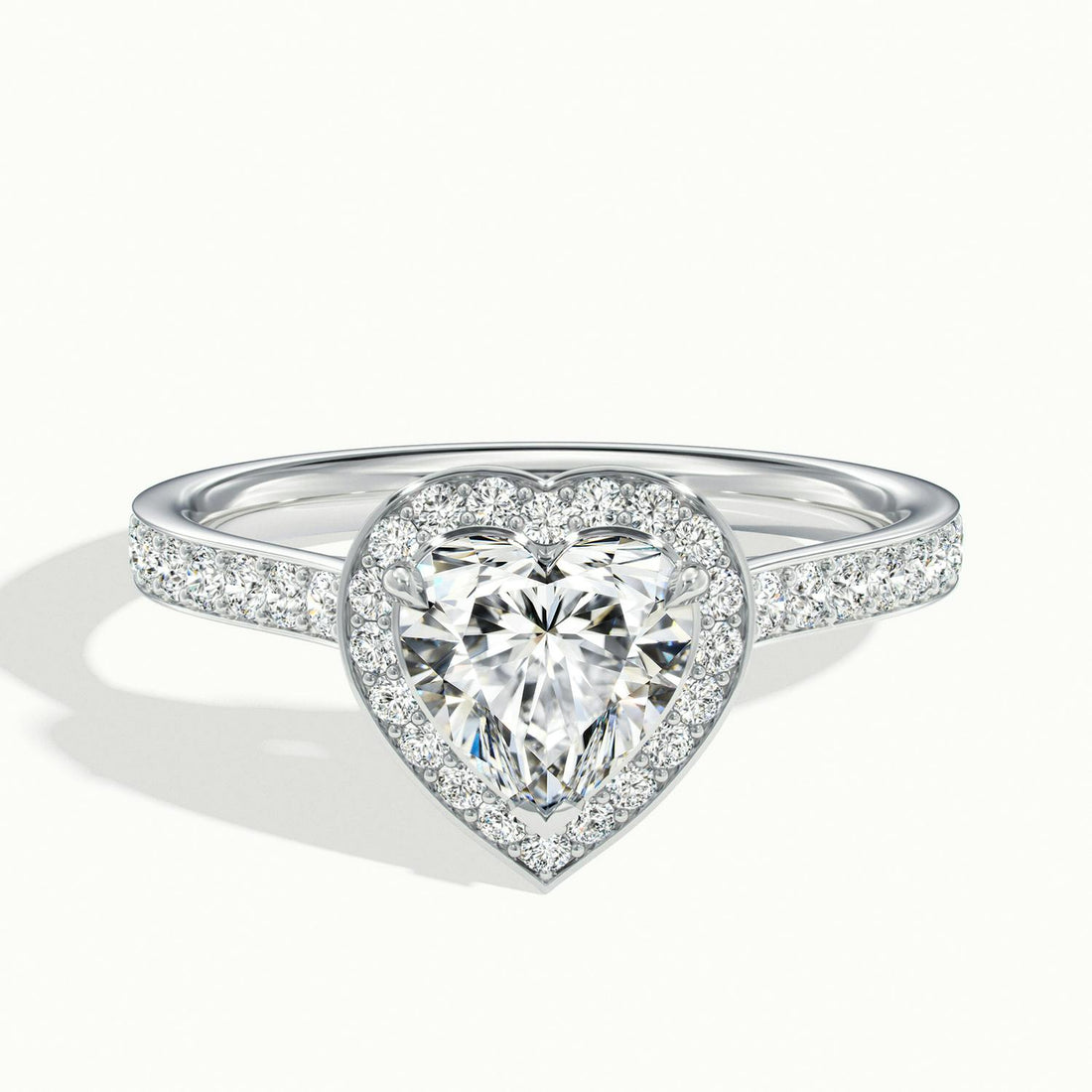 Novaria Heart Pavé Halo Engagement Ring