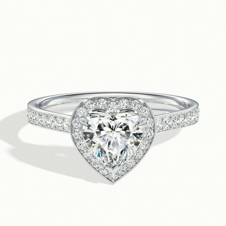 Novaria Heart Pavé Halo Engagement Ring