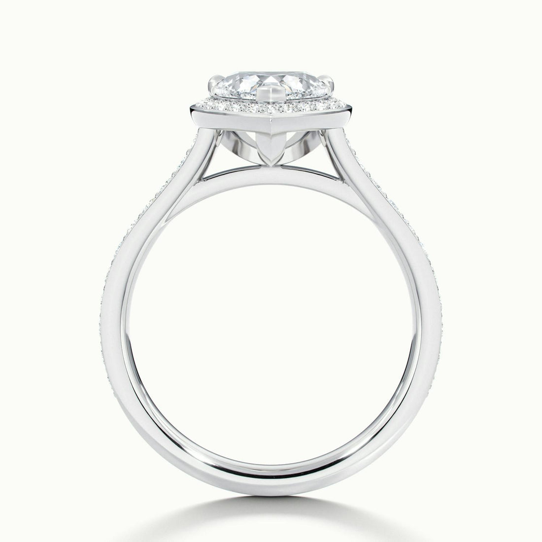 Novaria Heart Pavé Halo Engagement Ring