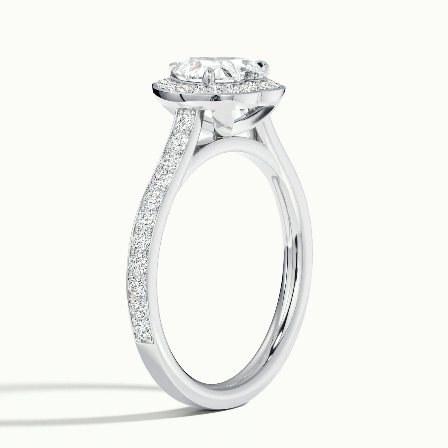 Novaria Heart Pavé Halo Engagement Ring