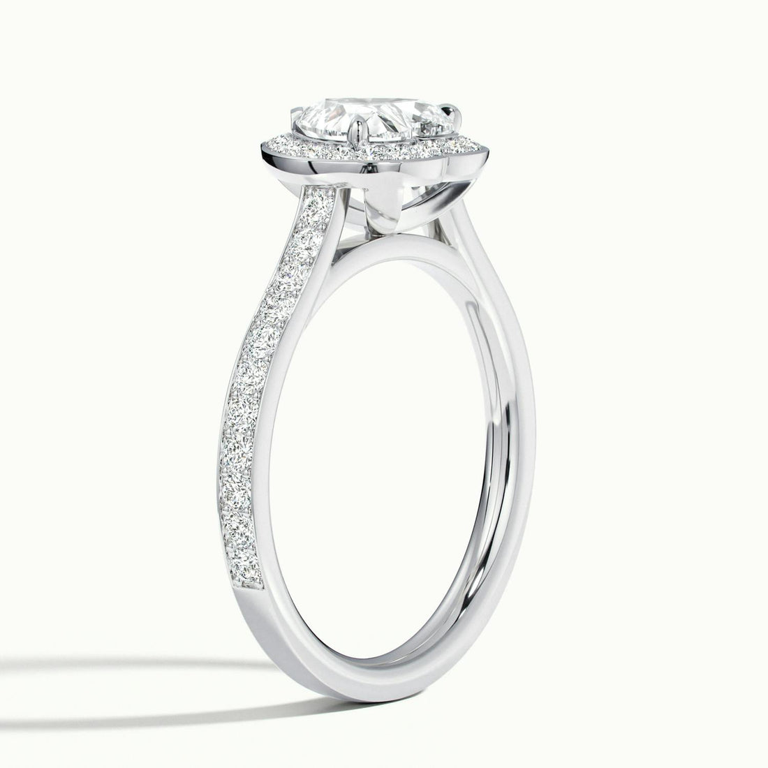 Novaria Heart Pavé Halo Engagement Ring
