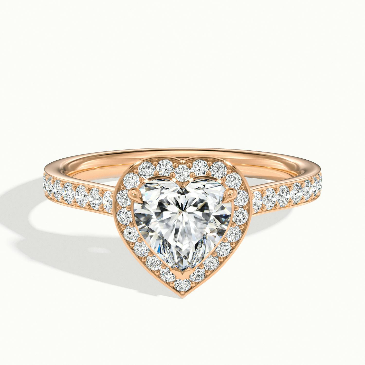 Novaria Heart Pavé Halo Engagement Ring