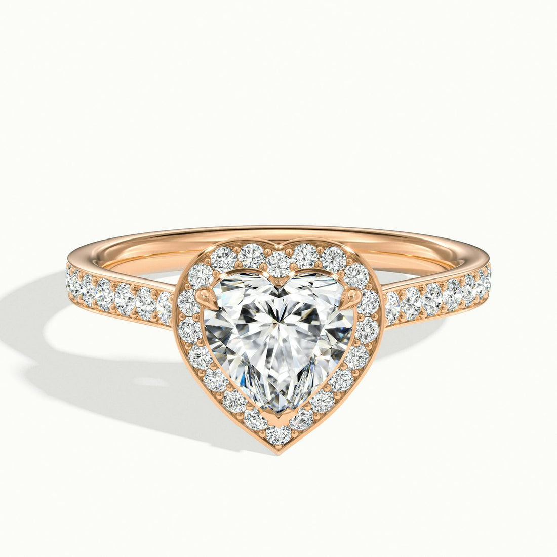 Novaria Heart Pavé Halo Engagement Ring