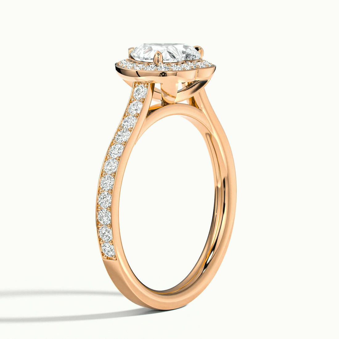 Novaria Heart Pavé Halo Engagement Ring