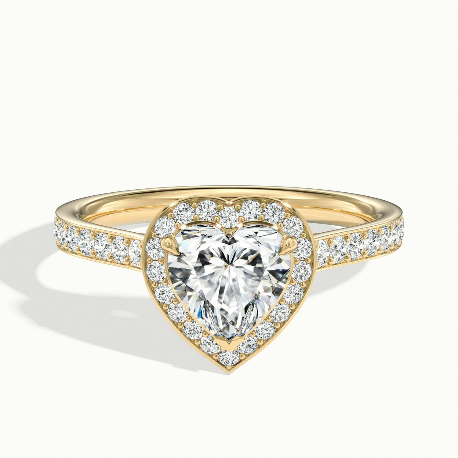 Novaria Heart Pavé Halo Engagement Ring