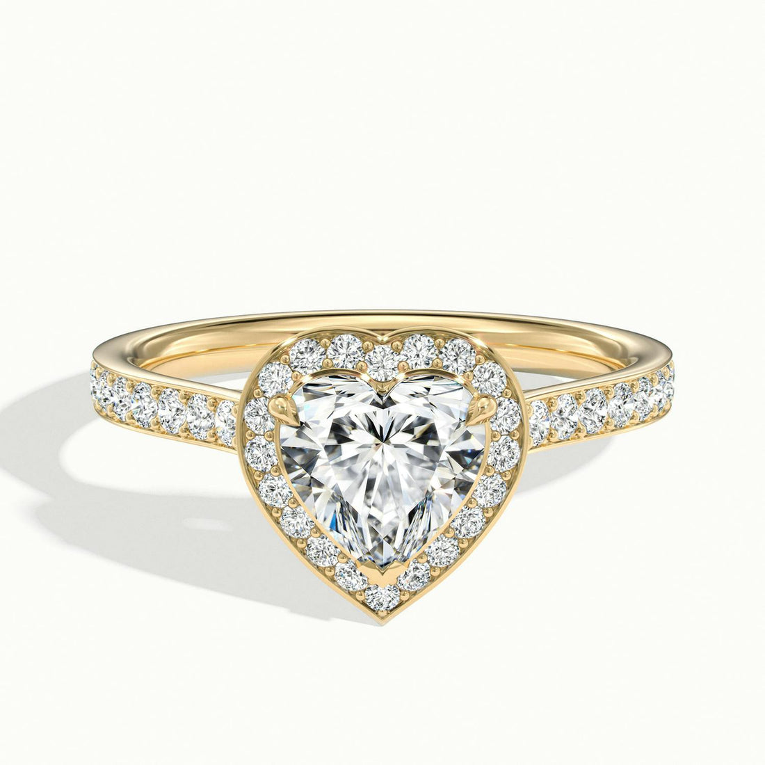 Novaria Heart Pavé Halo Engagement Ring