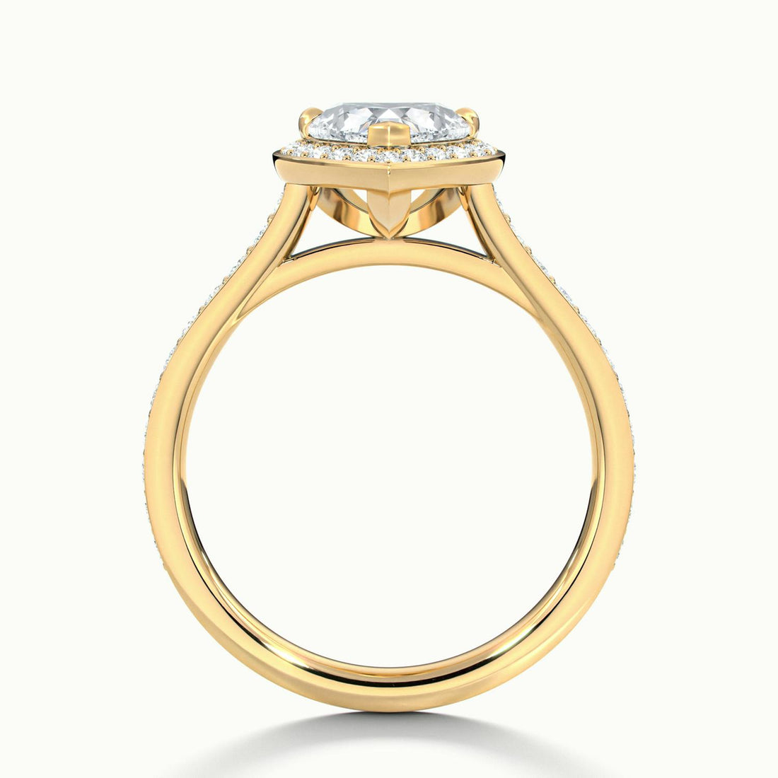 Novaria Heart Pavé Halo Engagement Ring