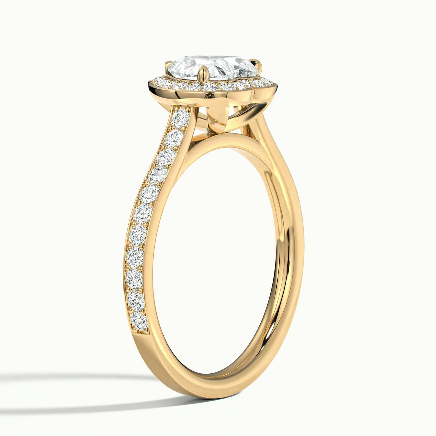 Novaria Heart Pavé Halo Engagement Ring