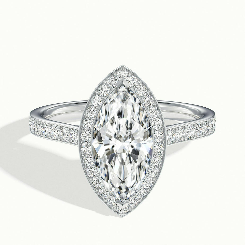 Novaria Marquise Pavé Halo Engagement Ring