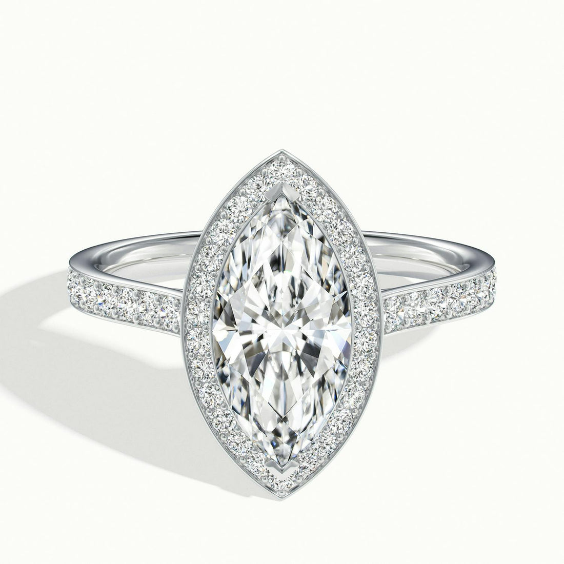 Novaria Marquise Pavé Halo Engagement Ring