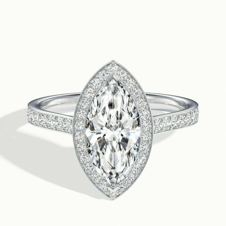 Novaria Marquise Pavé Halo Engagement Ring