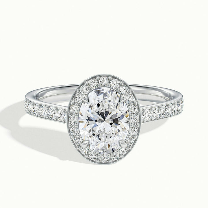Novaria Oval Pavé Halo Engagement Ring