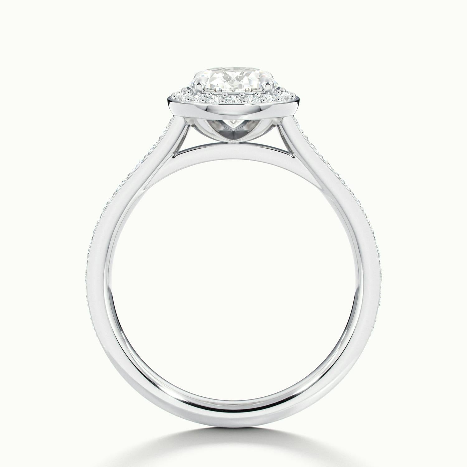 Novaria Oval Pavé Halo Engagement Ring