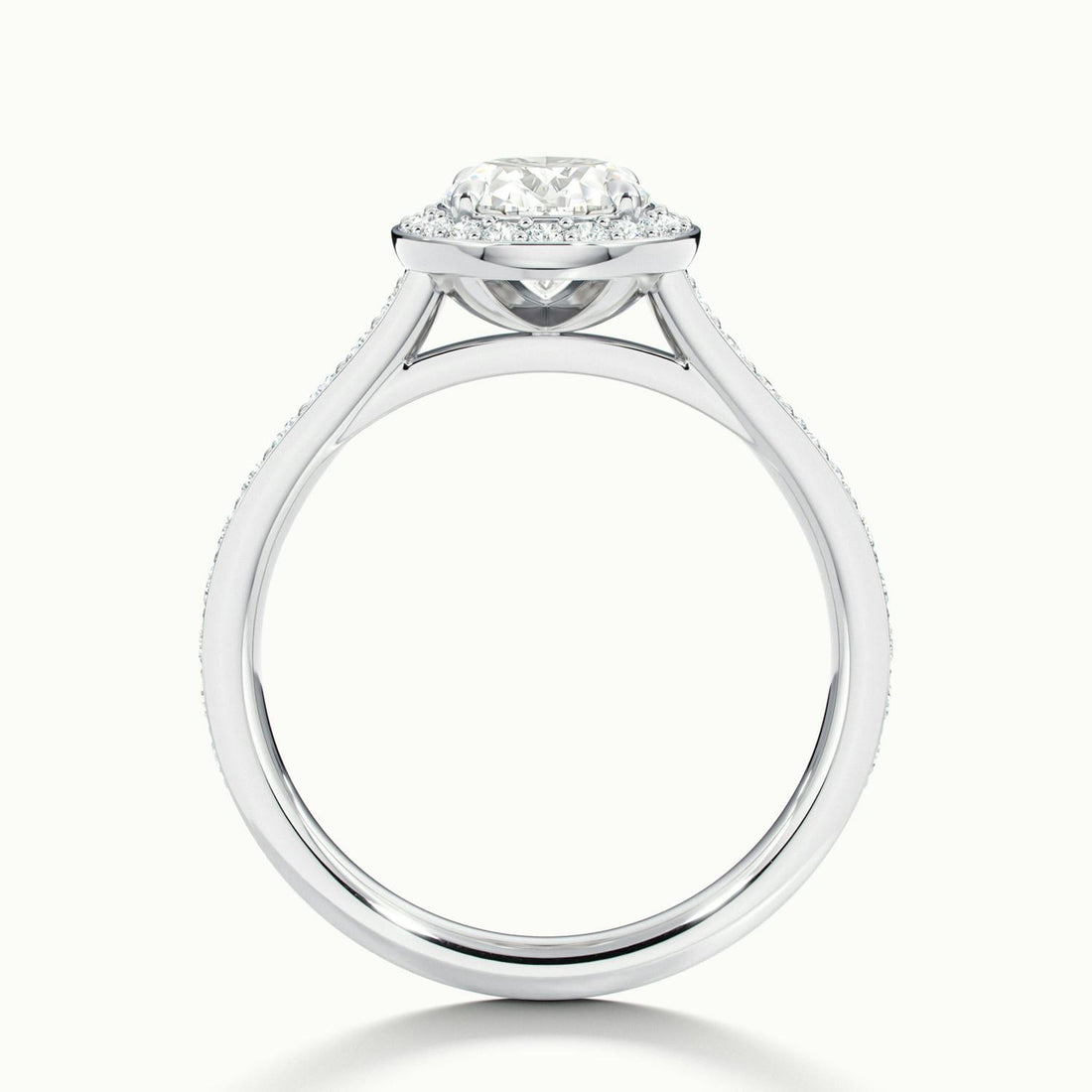 Novaria Oval Pavé Halo Engagement Ring