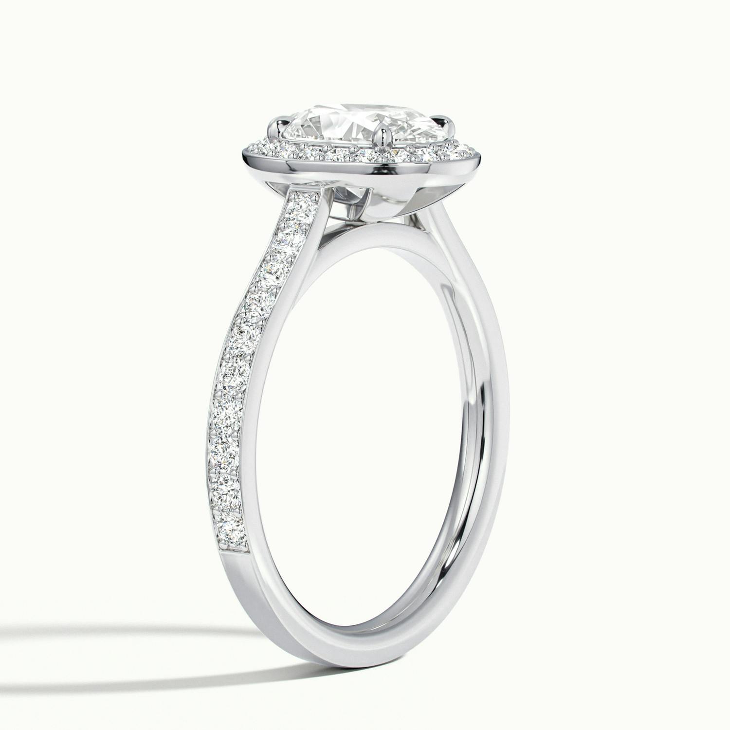 Novaria Oval Pavé Halo Engagement Ring
