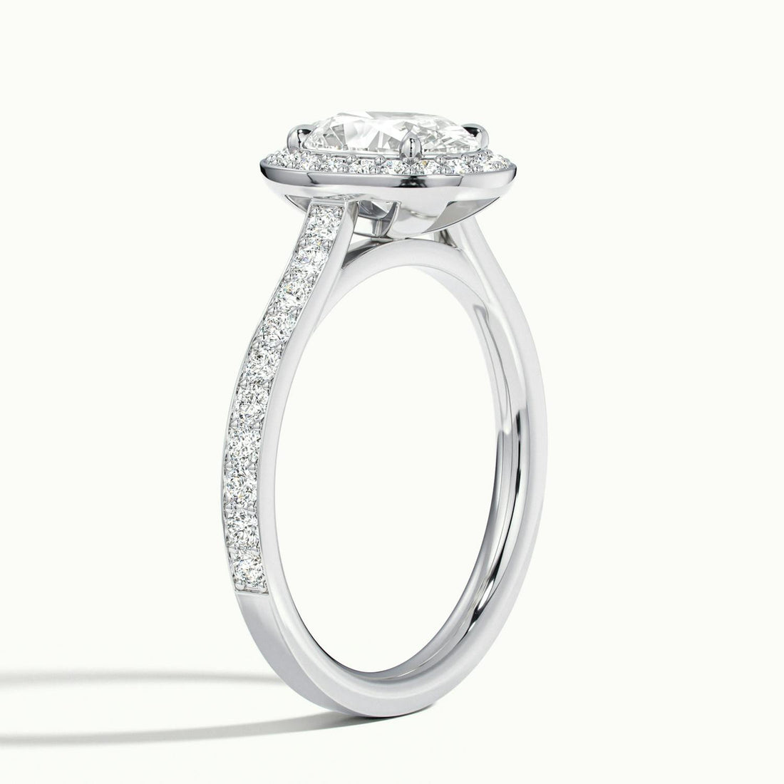 Novaria Oval Pavé Halo Engagement Ring