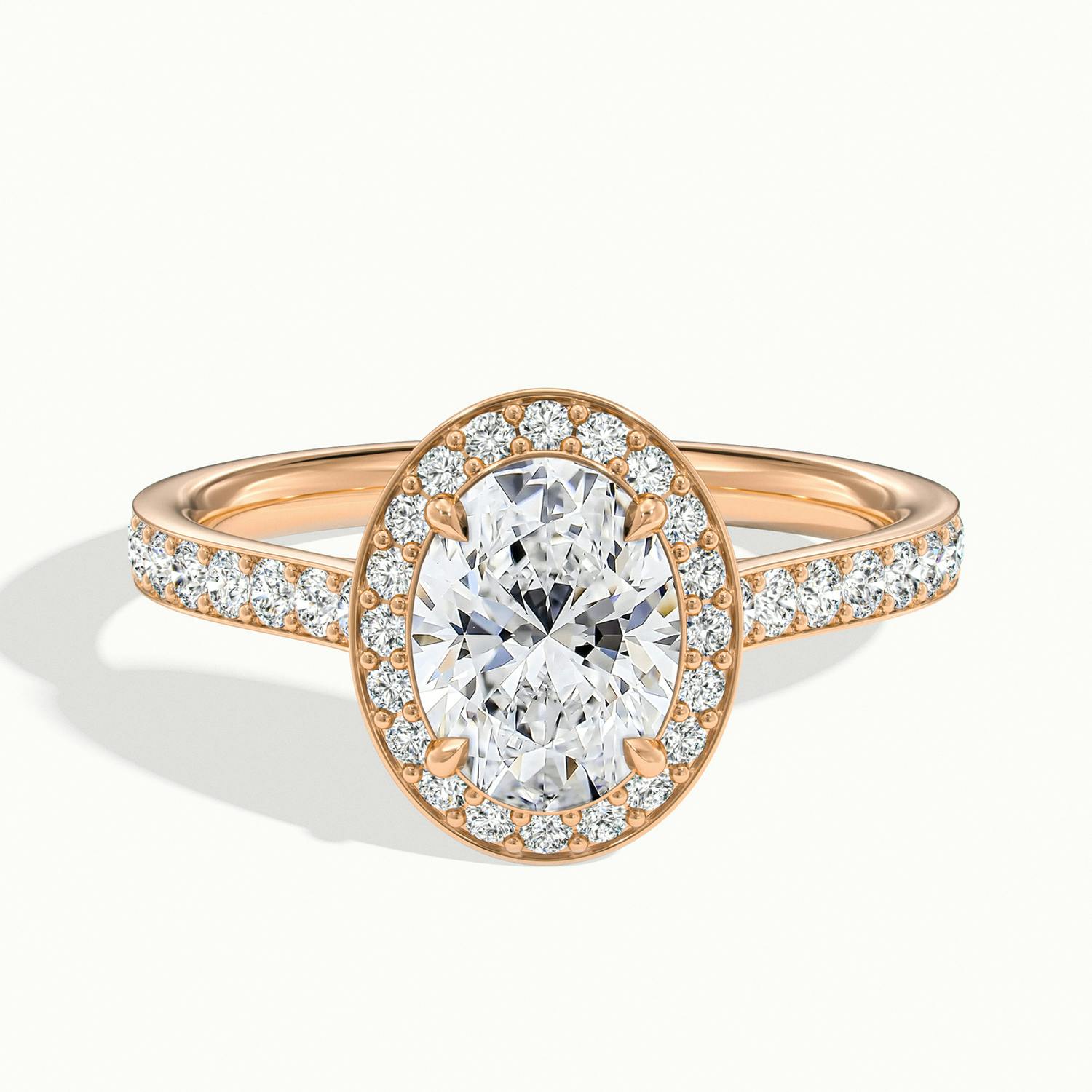 Novaria Oval Pavé Halo Engagement Ring