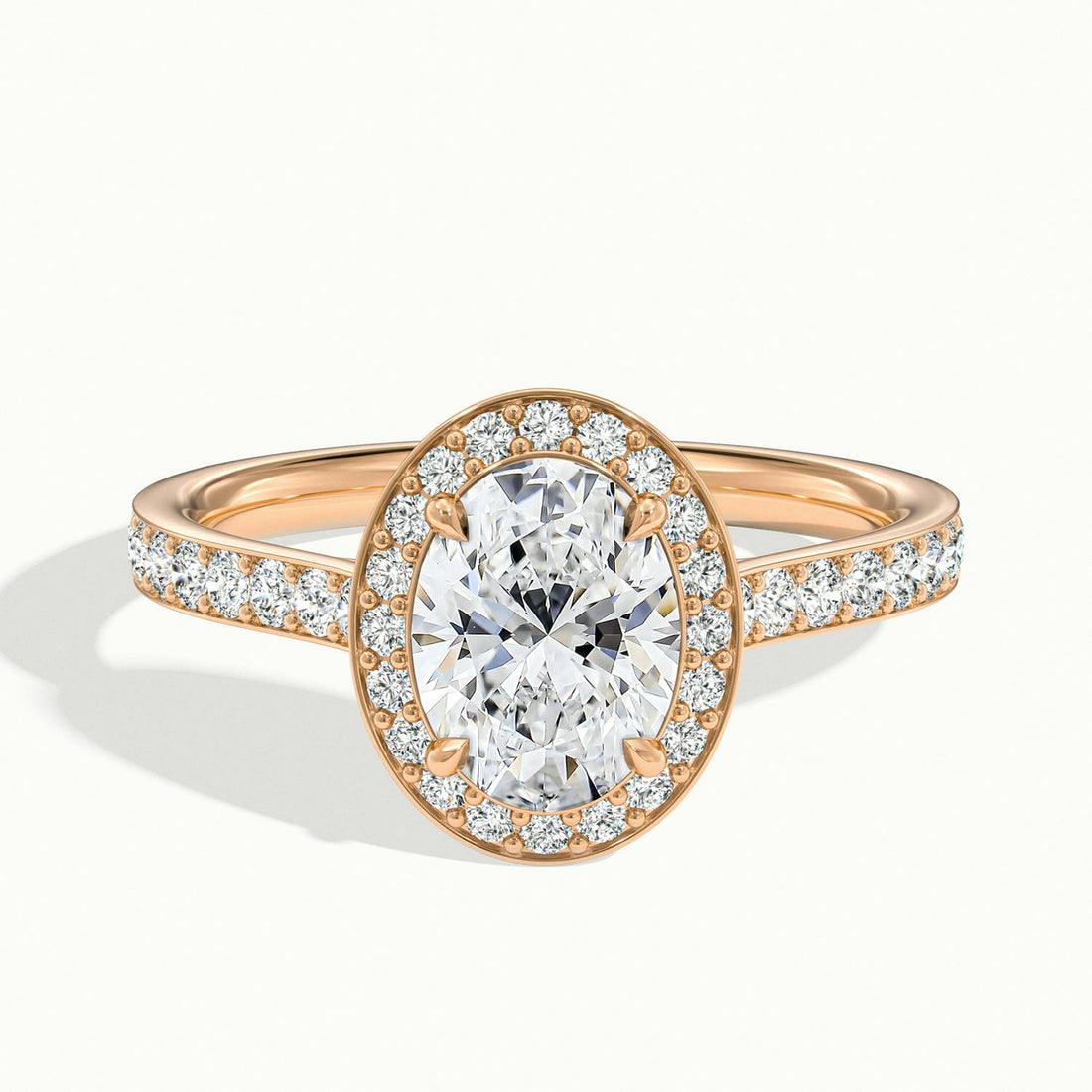 Novaria Oval Pavé Halo Engagement Ring