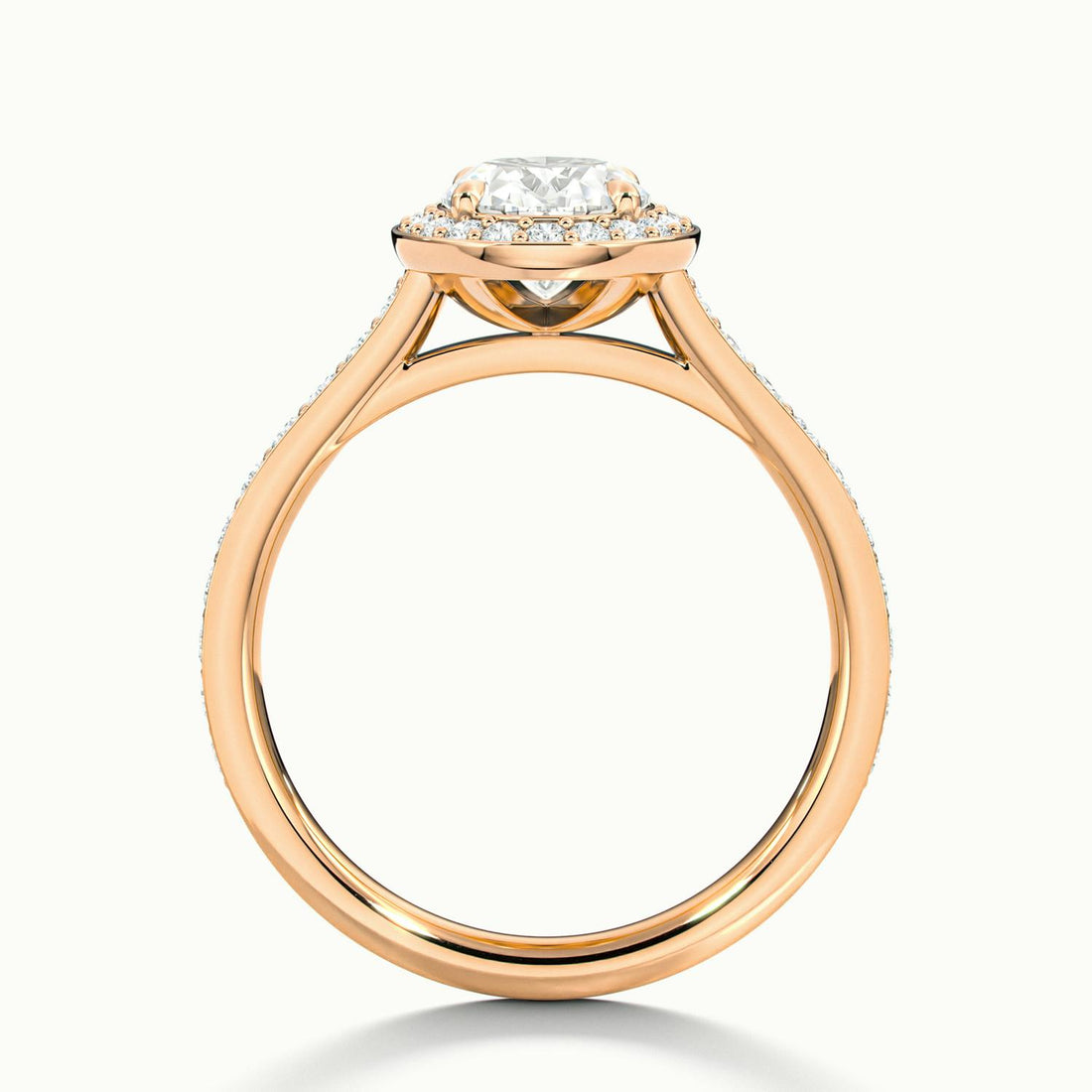 Novaria Oval Pavé Halo Engagement Ring