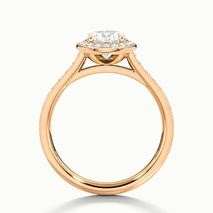 Novaria Oval Pavé Halo Engagement Ring