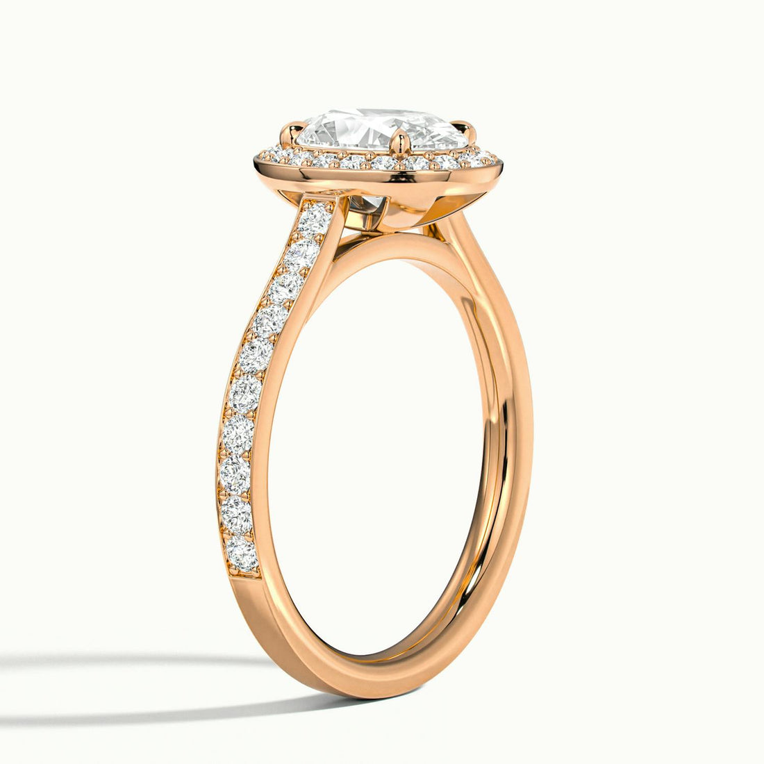 Novaria Oval Pavé Halo Engagement Ring