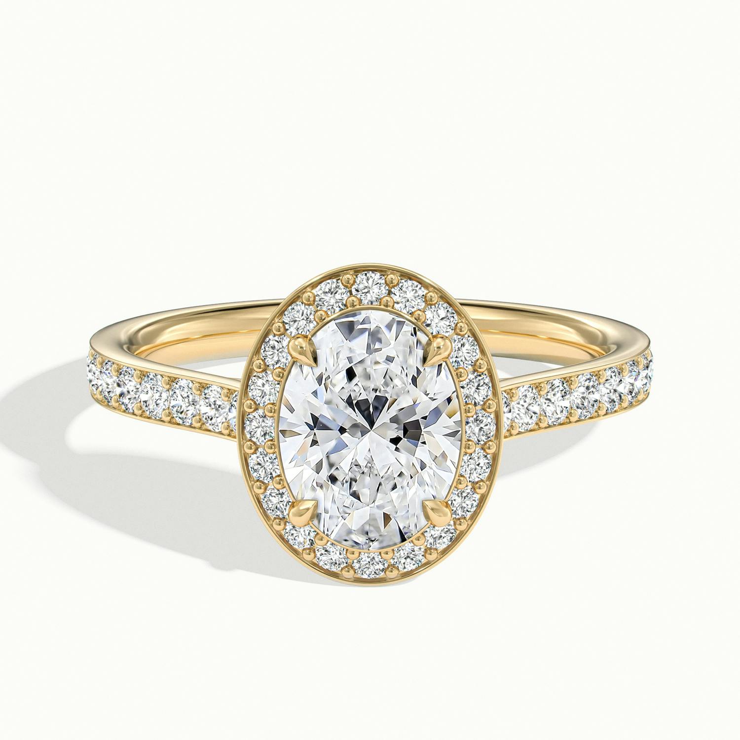 Novaria Oval Pavé Halo Engagement Ring
