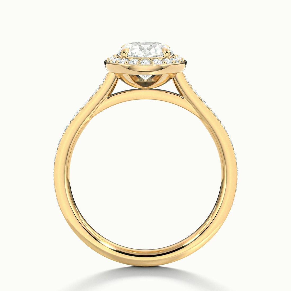 Novaria Oval Pavé Halo Engagement Ring