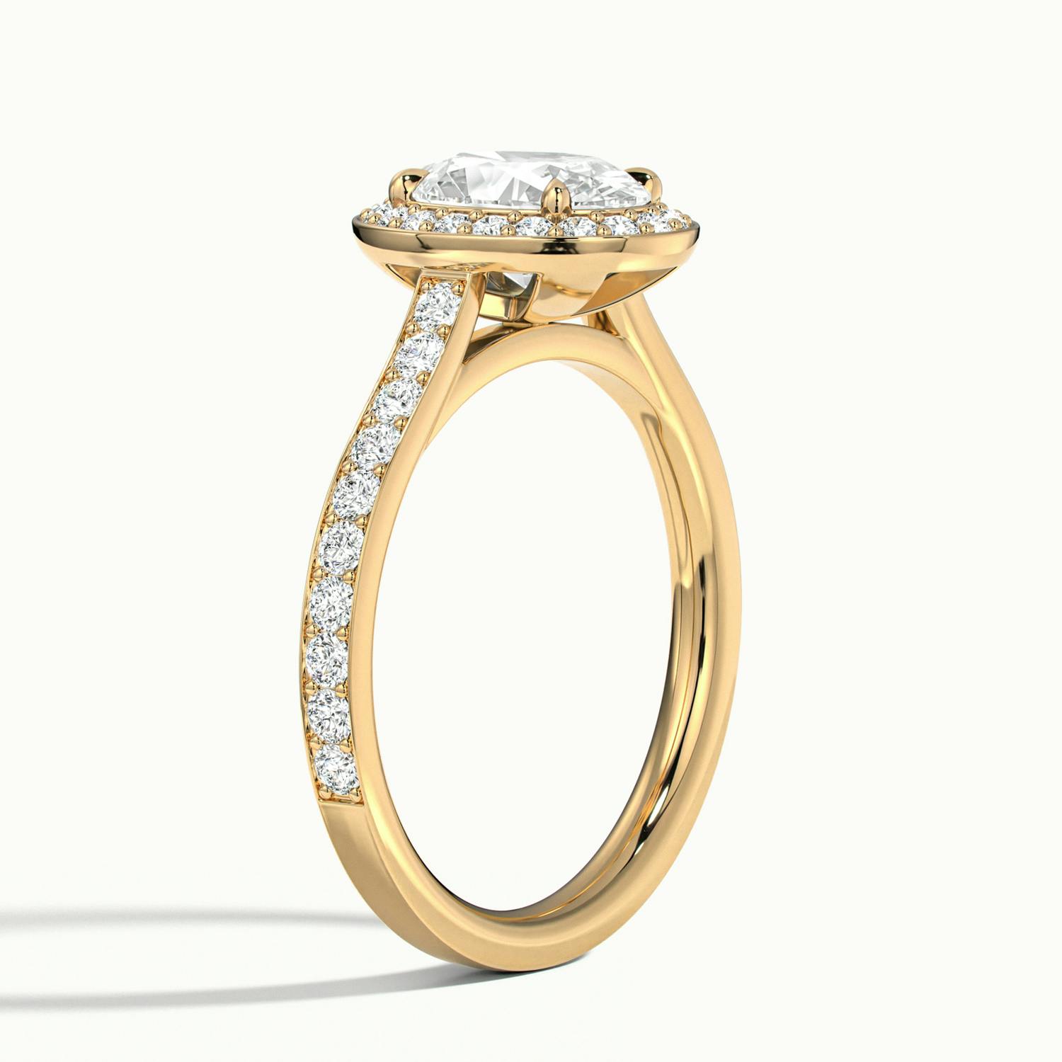 Novaria Oval Pavé Halo Engagement Ring
