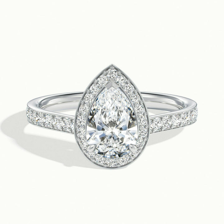 Novaria Pear Pavé Halo Engagement Ring