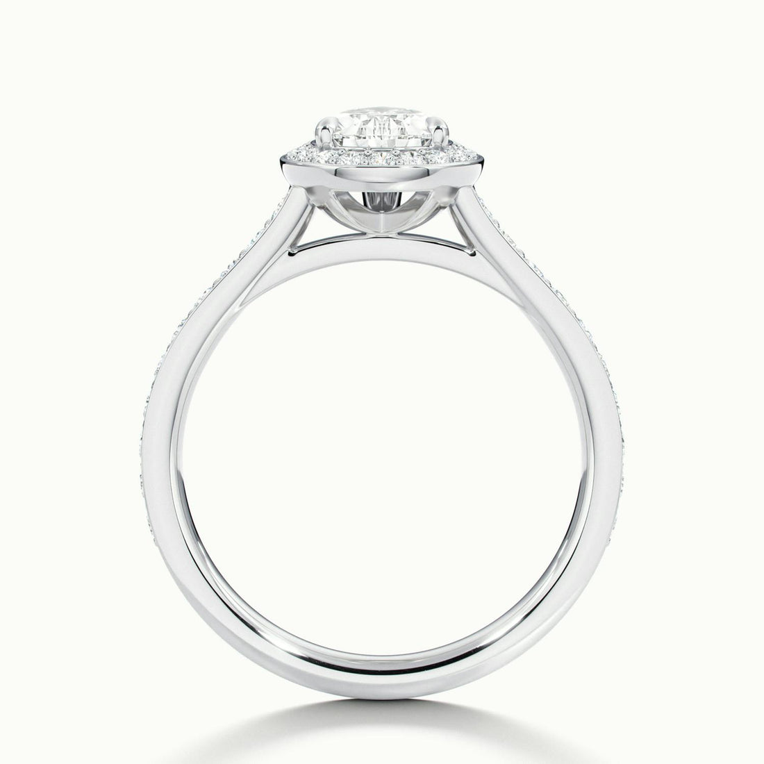 Novaria Pear Pavé Halo Engagement Ring