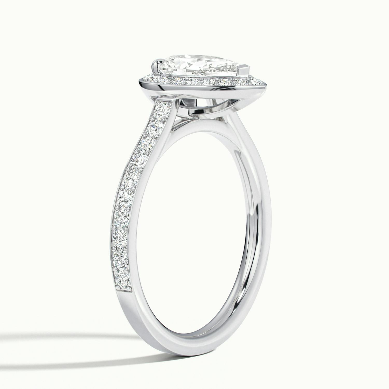 Novaria Pear Pavé Halo Engagement Ring