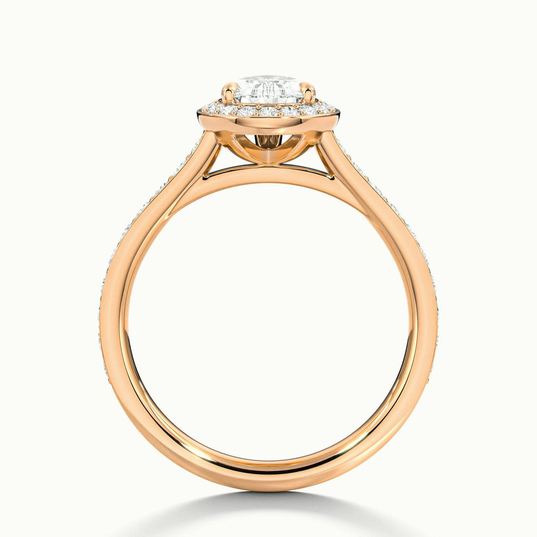 Novaria Pear Pavé Halo Engagement Ring