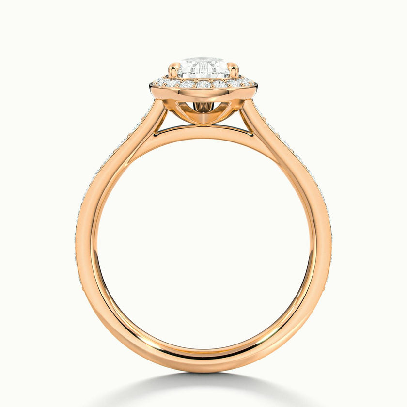 Novaria Pear Pavé Halo Engagement Ring
