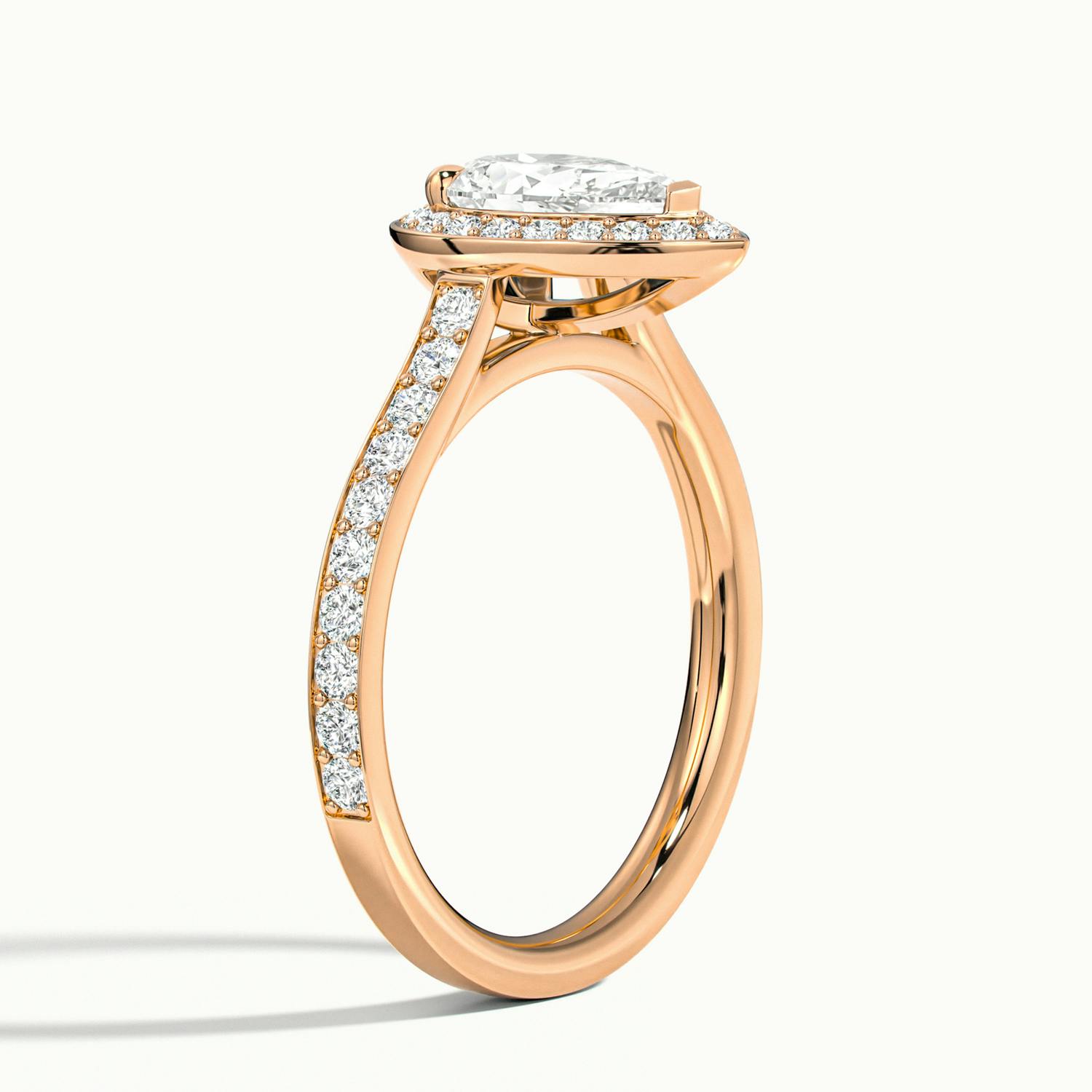 Novaria Pear Pavé Halo Engagement Ring